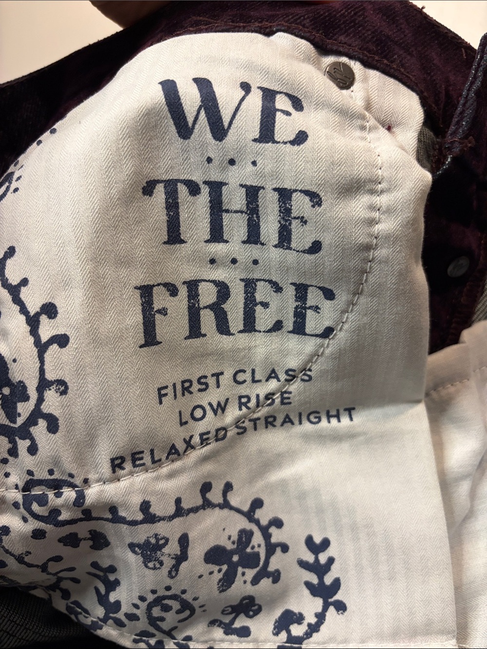 Free People Straight Leg Jeans in Deep Plum - Picture 6 of 10